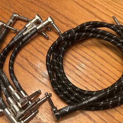 Fender Custom Shop FG10BSL / FG6ILLBS A2Q212 Instrument/Patch Cables 2013 - Black & White Tweed image 4