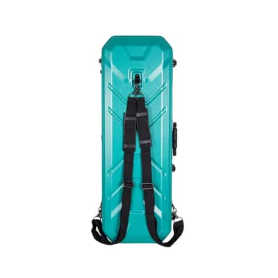 Crossrock 4/4 size Violin Case | ABS Molded Hardshell with Interior Compartment, 2 Bow Holders, Security Lock, and Detachable Straps-Mint Blue image 6