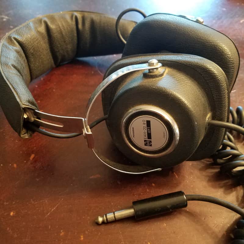 1970s Panasonic EAH-20 Hi-Fi Stereo Headphones Japan Chrome an…