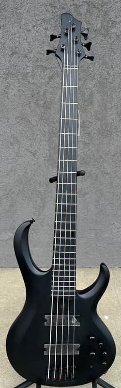 Mint Ibanez BTB625EXBKF Iron Label 5-String Electric Bass Guitar, Flat Black 10lb1oz image 1