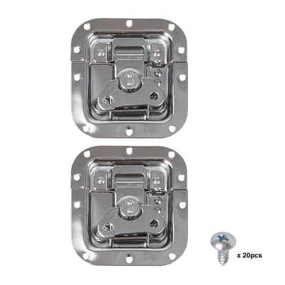 ST-RHW-43 | 2-pack Spring Loaded Recessed Medium Butterfly Latches, for Road Flight Case, Chest and Pro Audio Gear, Chromed image 1