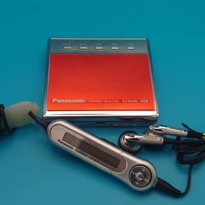 RED Portable minidisc MD MDLP Player SJ MJ55 PANASONIC working  with remote image 1