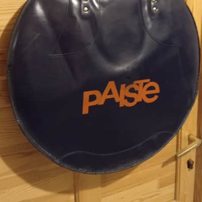 Paiste Rare,Vintage 22" Leatherette Premium Cymbal Bag 1982 - Dark Blue 🔵 / Orange 🧡 image 4