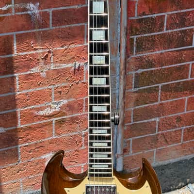 Gibson SG Custom 1969 - an ultra rare large'gard w/a combo of Walnut finish w/all Chrome Hardware ! image 8