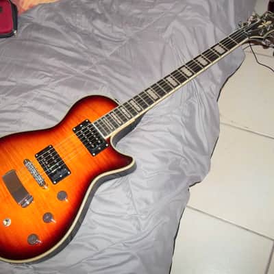 Hagstrom Ultra Max Golden Eagle Burst seymour duncans gator case damaged image 1