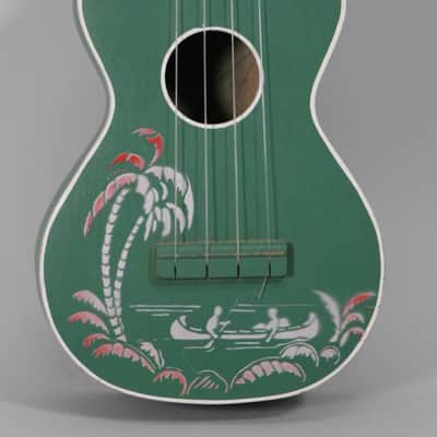 Vintage Harmony Soprano Ukulele Green Finish Island Stencil image 2