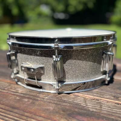 Rogers PowerTone 5x14" 8-Lug Wood Snare Drum 1963 - 1973 - Silver Sparkle Pearl image 4