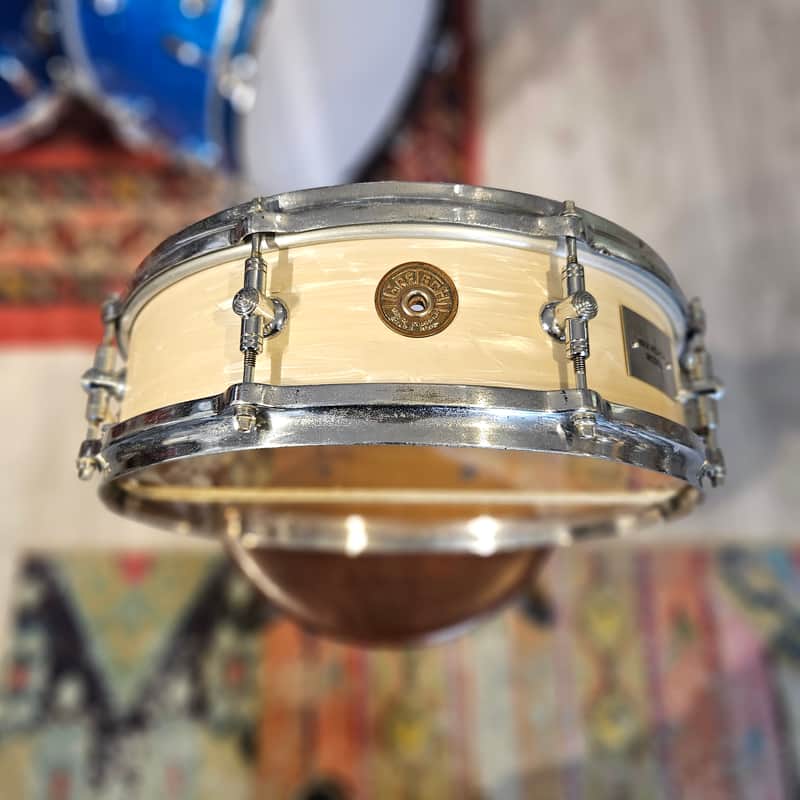 Gretsch 14x4" Max Roach 3-ply Progressive Jazz Snare - White Marine Pearl - Gladstone Lugs - 1950s