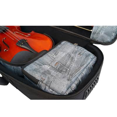 4/4 Full Size Violin Bag Shaped Case Backpack Super Light Travel Carrying Bag image 6