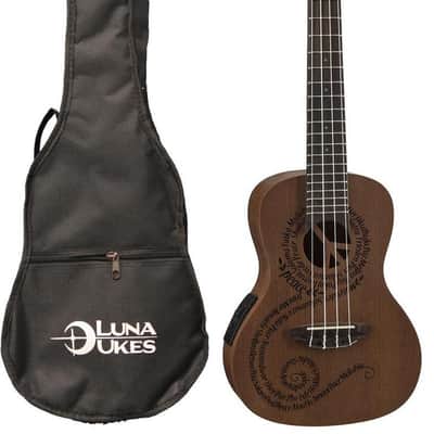 Luna Mahogany Series Maluhia Peace Acoustic-Electric Concert Ukulele, UKE MALU EL image 9