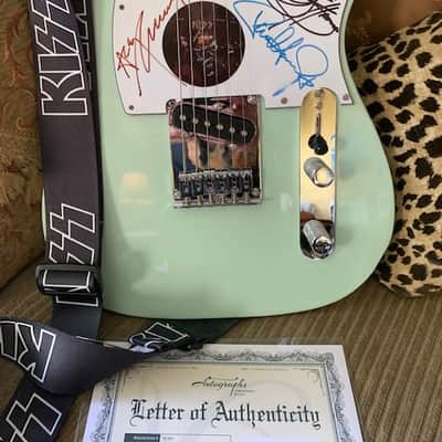 Fender Squier Telecaster 2019 - Green Signed by original KISS image 1