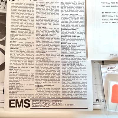 EMS Synthi Hi Fli SERIAL NUMBER ONE w/chrome stand, control pedals, paperwork, original  demo cassette, etc image 19