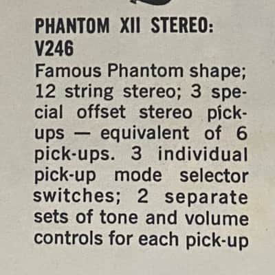 Vox Phantom XII V246 1965 - White RARE Made in Italy image 18