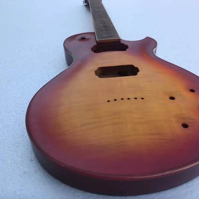 Sunburst Finish Les Paul Style Guitar Body with Mahogany Neck and Rosewood Fingerboard image 5