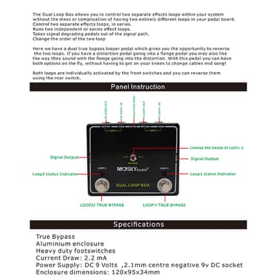 Mosky Audio Dual Loop Box Dual Reverse Looper Pedal Two Separate Loops image 9