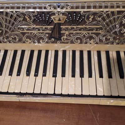 Vintage C. Firardo Italian Piano Accordion w/ Original Case Art Deco Pearloid Project image 12