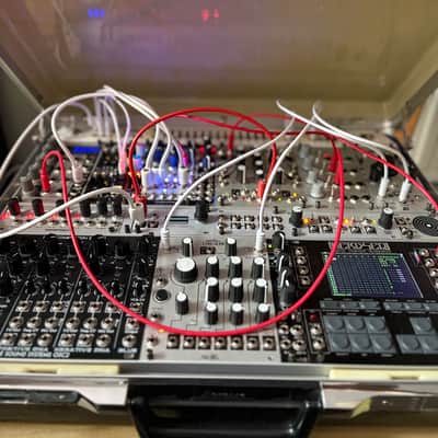 Eurorack Attache Briefcase w/. custom Mixer Module. 88HP, 7U (powered) 4 channel 2-Bus, 18 Fader Stereo/Mono Mixer Module image 2