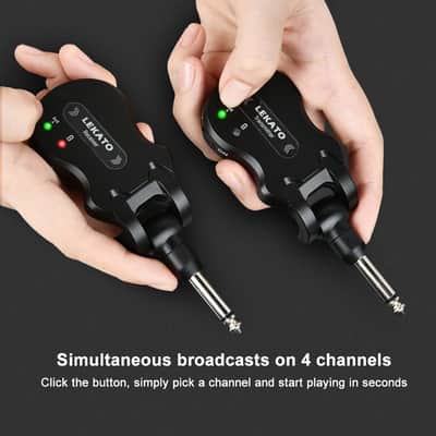 LEKATO WS-50 5.8Ghz Wireless Guitar System 4 Channels Guitar Transmitter Receiver image 3