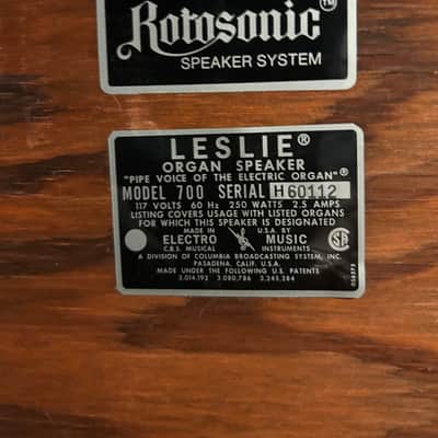 Leslie Model 700 Rotating Speaker Cab 1970s - Natural image 1
