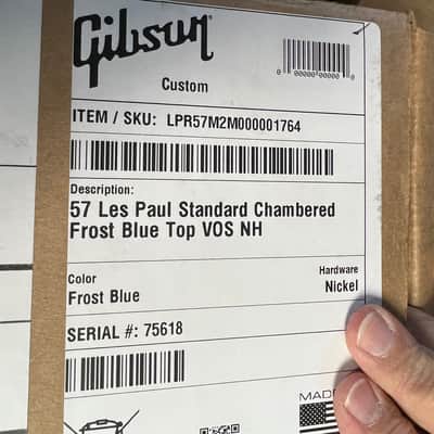 2025 Gibson Custom M2M 57 Reissue Les Paul Standard Chambered Frost Blue VOS image 12