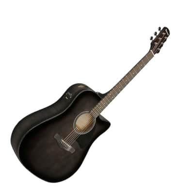 Ibanez AAD77CE Advanced Acoustic Series Acoustic Guitar, Transparent Black Sunburst High Gloss image 2