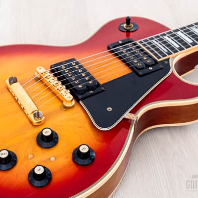 1973 Gibson Les Paul Custom Vintage Guitar Cherry Sunburst w/ T Tops, Case image 6