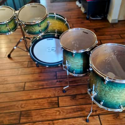 5 Piece Hendrix Drums Custom Walnut Tamo Ash Exotic Drum Kit image 3