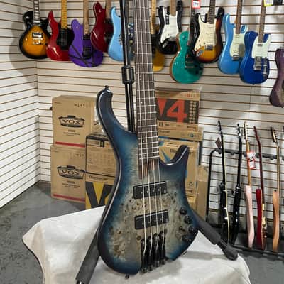 Ibanez EHB Ergonomic Headless Bass Guitar - Cosmic Blue Starburst Flat w/Gig Bag & PLEK*D #107 image 4