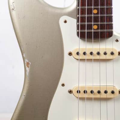 Fender Custom Shop Limited Edition Dual Mag Stratocaster Relic Aged Inca Silver for NAMM 2016 image 5
