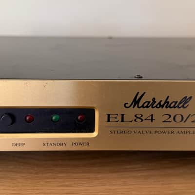 Marshall EL84 20/20 Stereo Valve Power Amplifier 1999 - Gold+Schwarz image 3