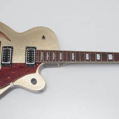 Italia Torino Semi Hollow guitar in Silver Sparkle Made in Korea w/ Original Gigbag image 2