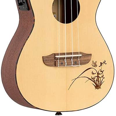 Ortega Guitars, 4-String Bonfire Series Concert Acoustic-Electric Ukulele, Right-Handed, (RU5CE) image 1
