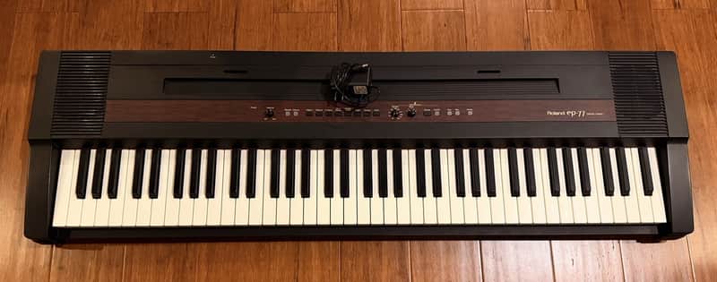 Roland ep-77 Digital Piano 76 Note Musical Keyboard w/Power Cable & Stand image 1