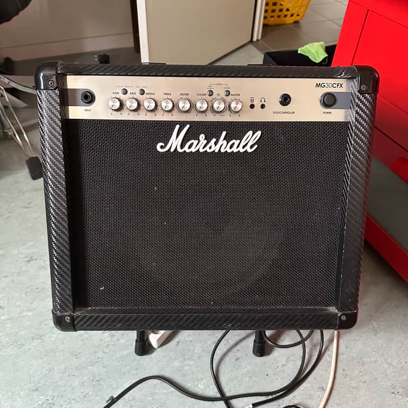 Marshall MG Carbon Fiber MG30CFX 2-Channel 30-Watt 1x10" Solid State Guitar Combo 2011 - 2018 - Black Carbon Fiber image 1