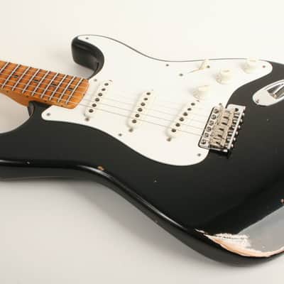 Fender Custom Shop Limited Edition Fat 1954 Stratocaster Relic with Closet Classic Hardware 1-Piece Quartersawn Maple Neck Fingerboard Aged Black LXX0779 image 11