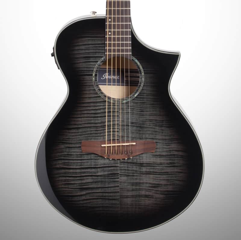 Ibanez AEWC400 Acoustic-Electric Guitar, Transparent Black Sunburst image 1