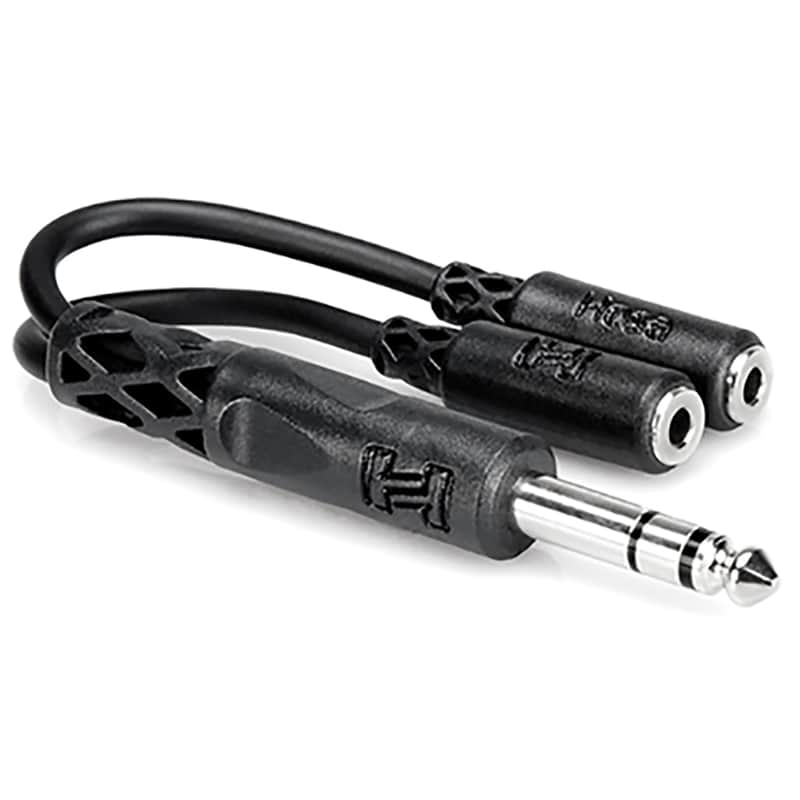 Hosa YMP234 YMP-234 1/4" TRS to Dual 3.5mm TRS Female - 6" image 1