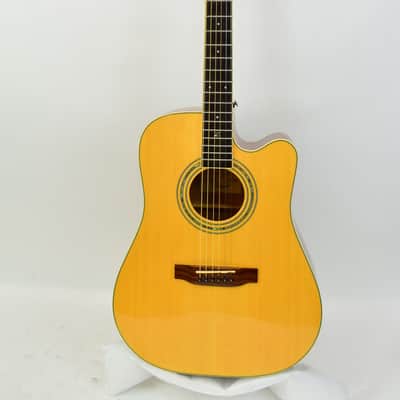 Zager ZAD-50CE Easy Play Acoustic Electric Guitar, Natural w/ Case image 2
