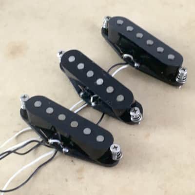 1989 Vintage Fender Japan MIJ Strat Pickup Set Relic Wiring Harness Pots Black Bobbins Post JV Era image 3