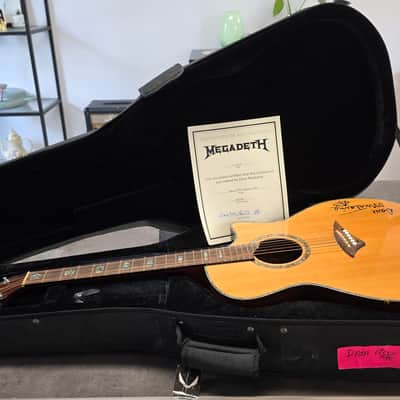 Dave Mustaine's personal Dean Recording Studio Acoustic Guitar Martin D45 Cutaway MEGADETH Artist Signed owned by DAVE MUSTAINE with custom USA tour soft case image 3