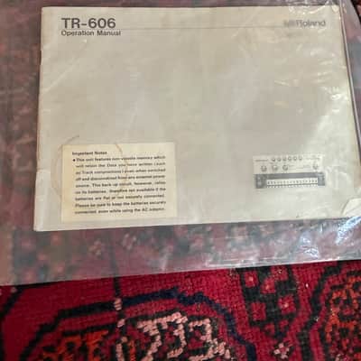Roland Tr-606 Manual Original 1981 - Paper