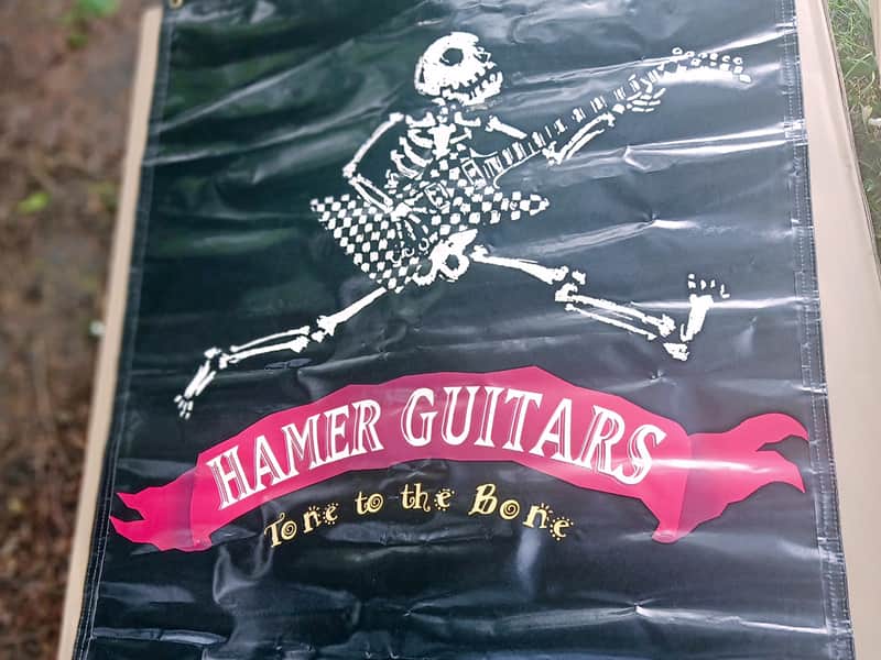 Hamer 'Tone to the Bone' Original Dealer Double Sided Banner from the 80s/90s - Rare & Well Preserved. image 1