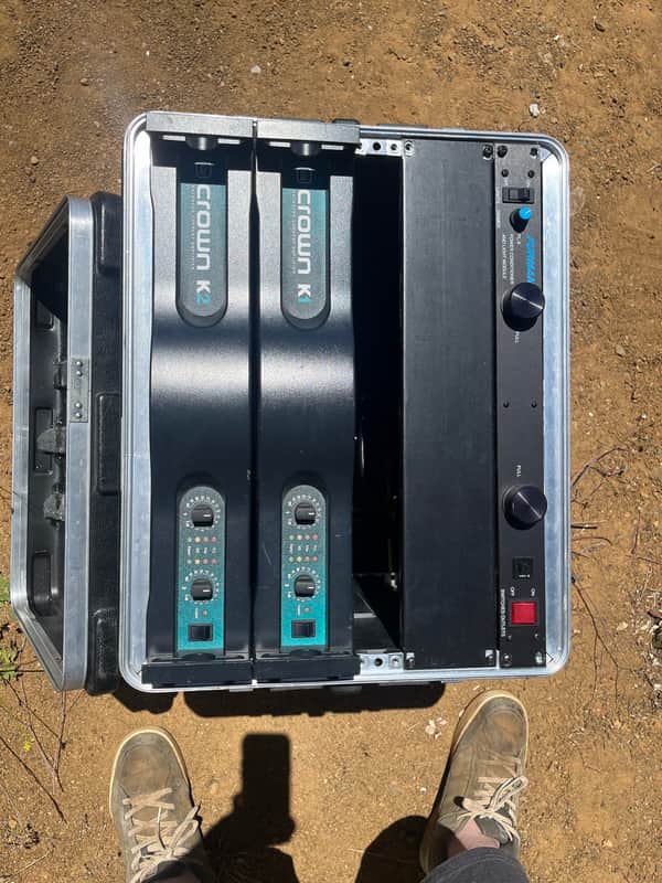 Crown K1 & K2 Power Amplifiers with Furman Power Conditioner & Rack Case image 1