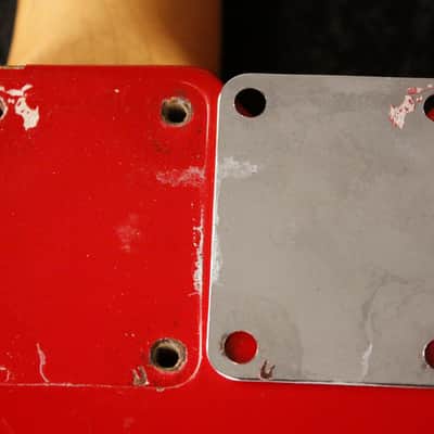 Fender Musicmaster II refinished string-thru modification 1966 Red image 20