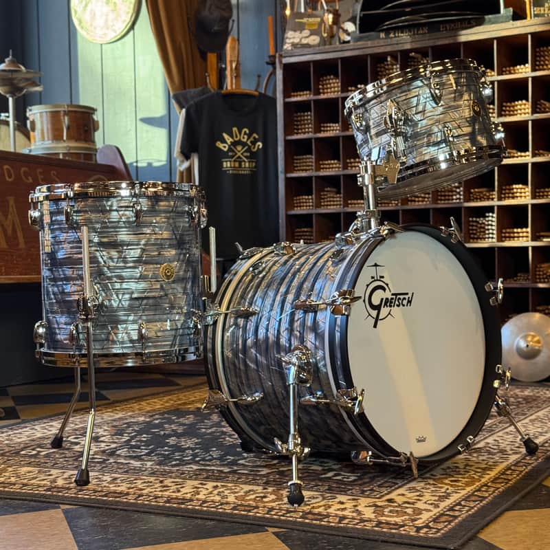 NEW Gretsch USA Custom Drum Set in Sky Blue Pearl - 14x18, 8x12, 14x14 image 1
