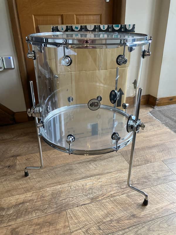 DW Design Series Acrylic 16x18" Floor Tom 2015 - Present - Clear Acrylic imagen 1