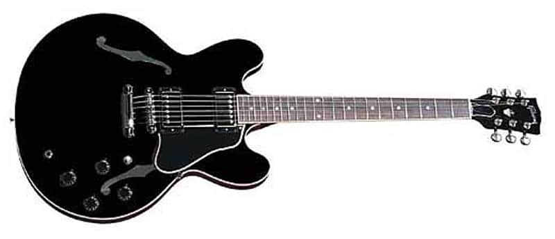 Gibson ES-335 Dot Plain-Top Electric Guitar - Black image 1