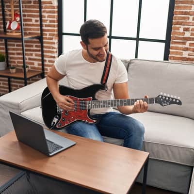 Glarry GST Electric Guitar HSH Pickup Rosewood Fingerboard Black image 8