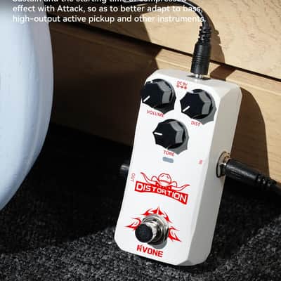 RVONE High Gain Distortion Pedal for Electric Guitar, Aluminum Guitar Pedal, Analog Guitar Effects Pedal for Compact Stage & Studio Pedal, True Bypass image 5