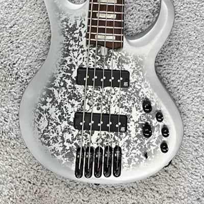 Mint Ibanez BTB25TH5SLM 5-String Electric Bass Guitar Silver Blizzard Matte Finish image 1